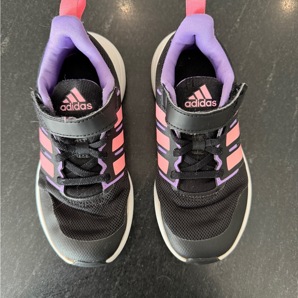 Adidas Kids Black and Purple Sneakers